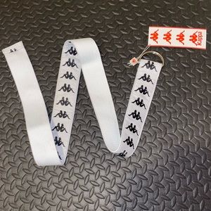 KAPPA 222 Banda Wide Unisex D-Ring Closure WHITE CROMO-WHITE BELT NWT